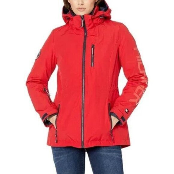 Tommy Hilfiger All Weather Waterproof Jacket Removable Hood - Picture 1 of 16